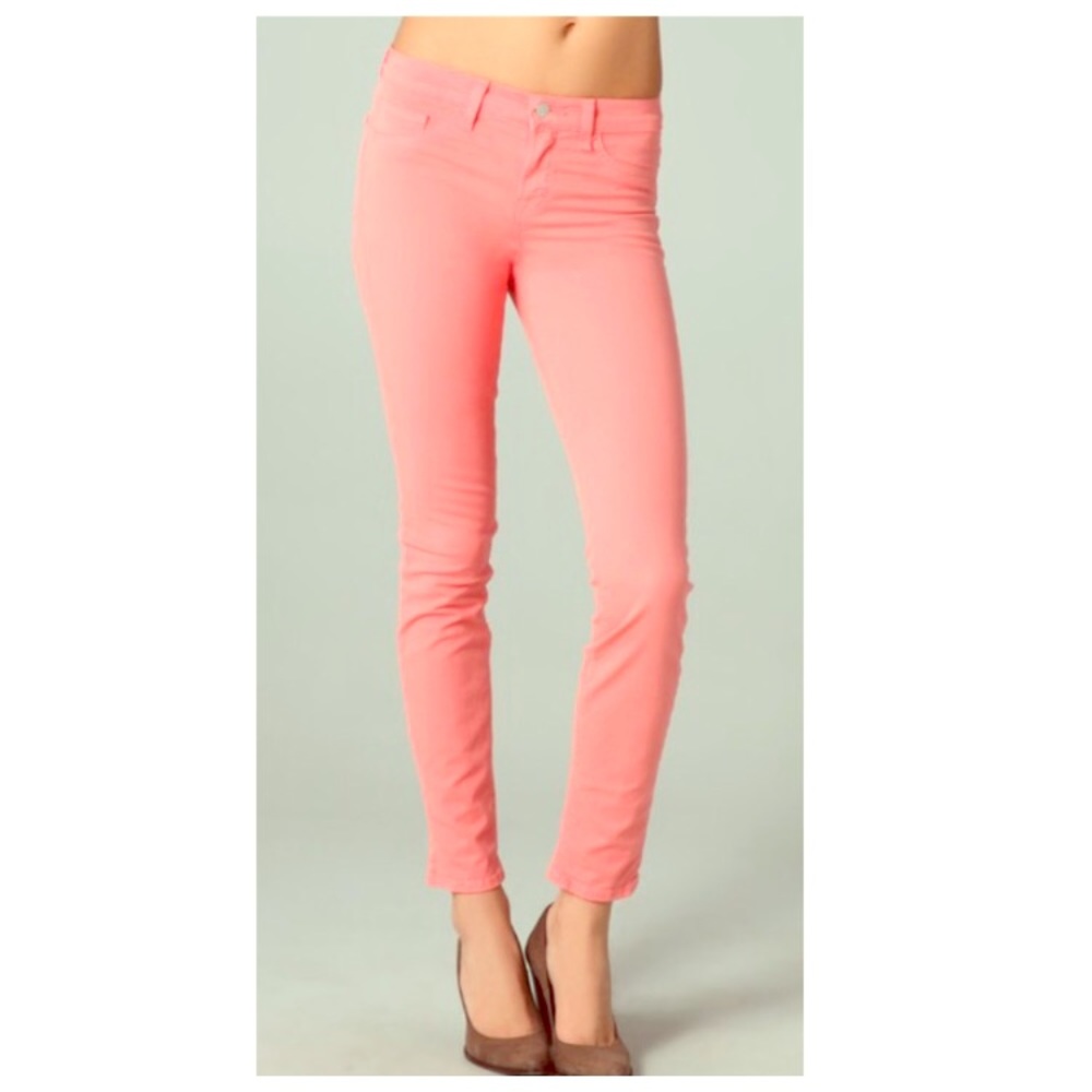 J Brand Coral Mid Rise Jeans
